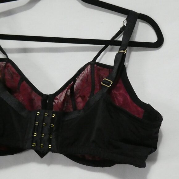 AG - ASHLEY GRAHAM | 40 DDD | Burgundy and Black Lace Accented Bra - Picture 11 of 16